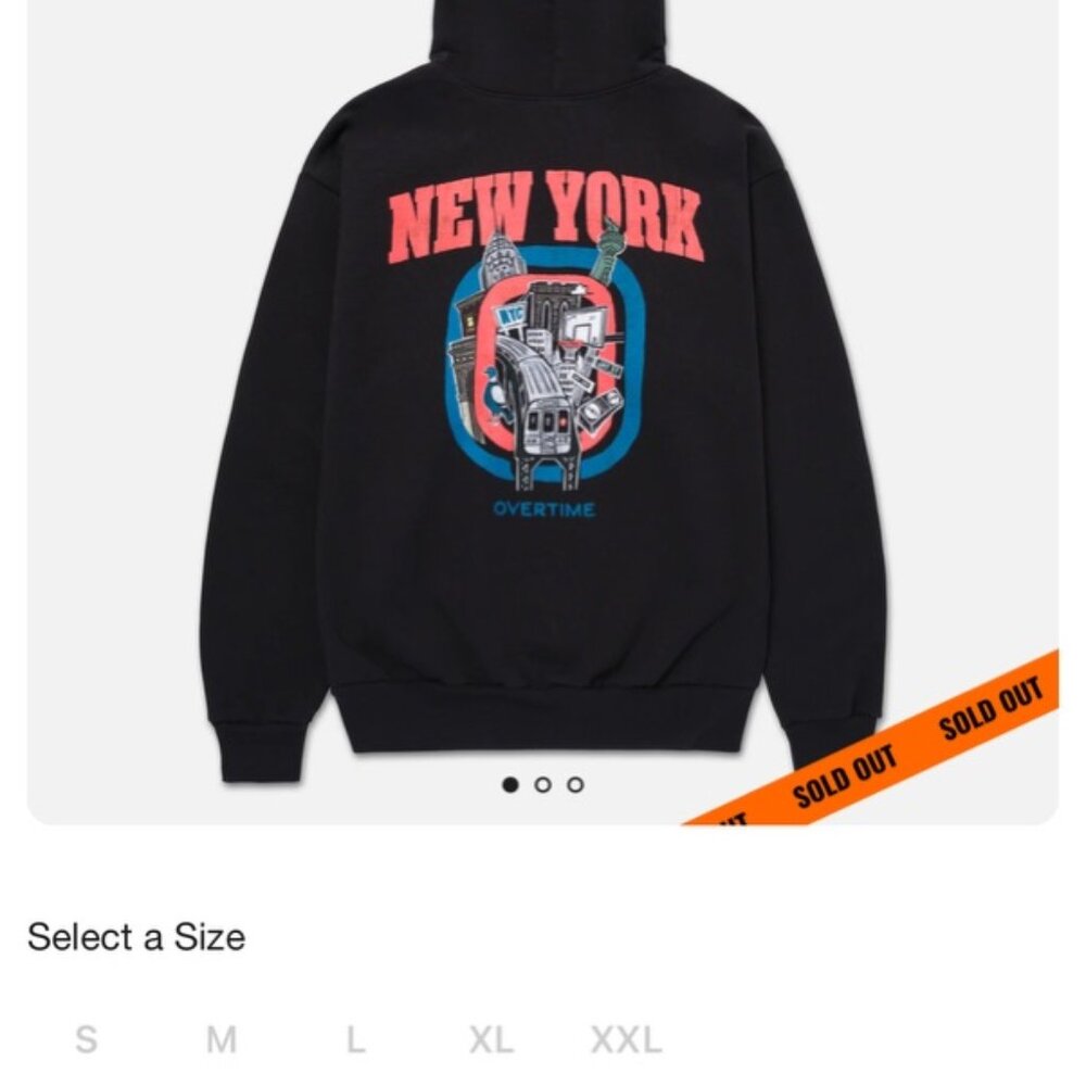 Overtime Sweatshirt  Hoodie Youth Medium New York Black